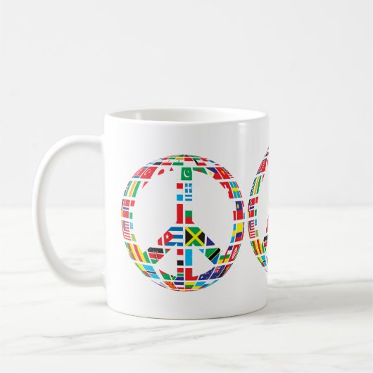 ピースサイン コーヒーマグ コーヒーマグカップ (左)
