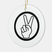 ピースサイン セラミックオーナメント (左)