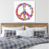 ピースサイン、ドリップアート キャンバスプリント (インサイチュ (寝室))