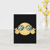 ピースサイン ラブ 60年代 70年代 グルーヴィー ヒッピーの衣装 ホール カード (黄色い花)