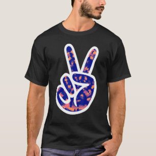 ピースサイン ラブ 60年代 70年代 ピース リトロ タイダイ ヒッピースタイル Tシャツ