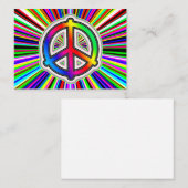 ピースサイン – レインボースーパーノヴァ背景 名刺 (正面/裏面)