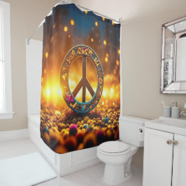 ピースサイン《写真》ぼけ味 シャワーカーテン