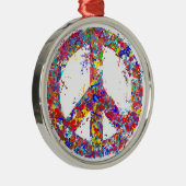 ピースサイン、滴りの芸術 メタルオーナメント (右)