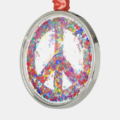 ピースサイン、滴りの芸術 メタルオーナメント (左)