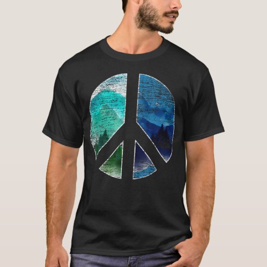 ピースサイン 自然 野生生物 風景 Tシャツ (正面)