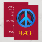 ピースサイン（青） 招待状 (正面/裏面)