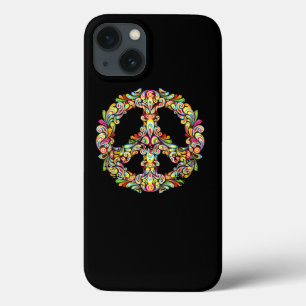 ピースサカラフルインラブ60s 70s絞り染めヒッピーギ iPhone 13ケース