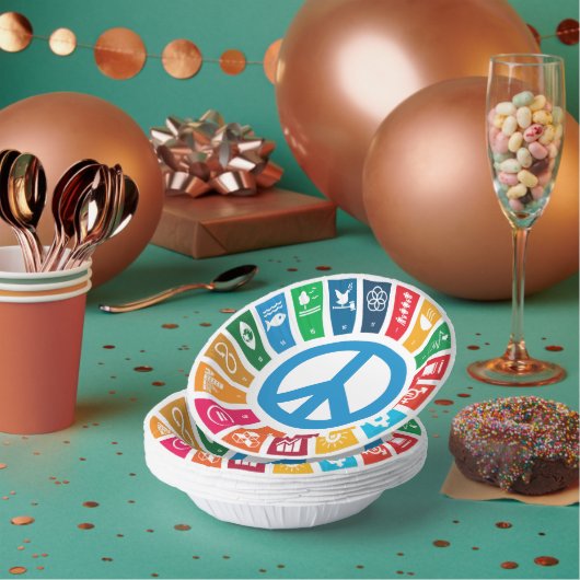 ピースサステナビリティゴールエコフレンドリー-パーティーパック ペーパーボウル (複数)