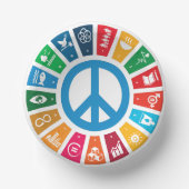 ピースサステナビリティゴールエコフレンドリー-パーティーパック ペーパーボウル (正面)