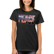 ピースサンセットレターTシャツ