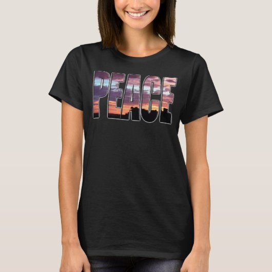 ピースサンセットレターTシャツ Tシャツ (正面)