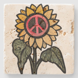 ピースサンフラワーガーデンサンフラワーガーデニング ストーンコースター