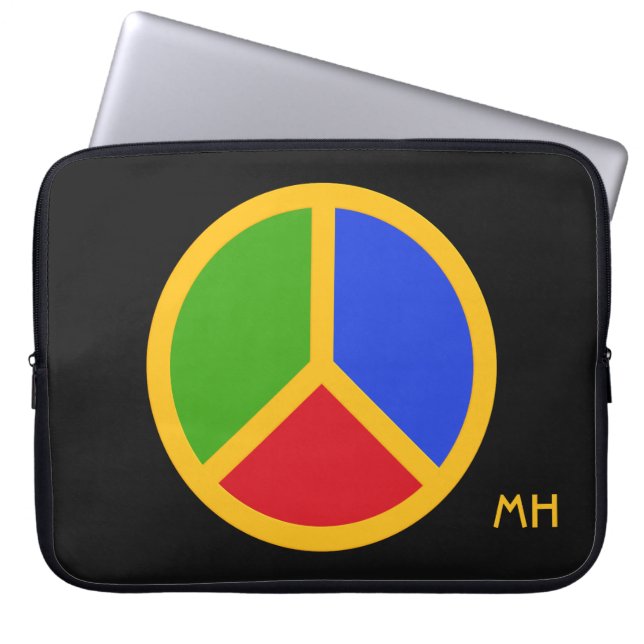 ピースシカラフルャンカスタムグラップトップスリーブ ラップトップスリーブ (正面)