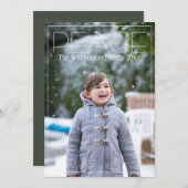 ピースシンプルクリスマス家族写真 シーズンカード (正面/裏面)