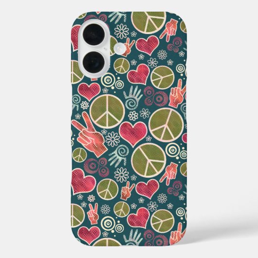 ピースシンボル ヒップスター 平和主義 サインデザイン Case-Mate iPhoneケース (裏面)