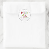 ピースジョイカラフル&ラブレトロクリスマスホリデー ラウンドシール (バッグ)