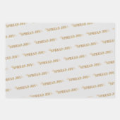 ピースジョイドーヴクリスマスタイポグラフィグレー金ゴールド ラッピングペーパーシート (正面)