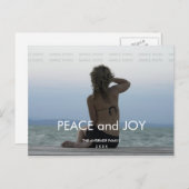 ピースジョイホリデーフォトシンプルクリスマスグリーティング シーズンポストカード (正面/裏面)