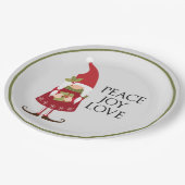 ピースジョイラブガール格言ホリデイ ペーパープレート (アングル)
