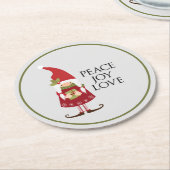 ピースジョイラブガール格言ホリデイ ラウンドペーパーコースター (アングル)