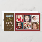 ピースジョイラブファミリーホリデーフォトカード（クリムゾン） シーズンカード (正面/裏面)