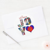 ピースジョイラブミュージカルサンタクリスマスパーティー教室 ラウンドシール (封筒)