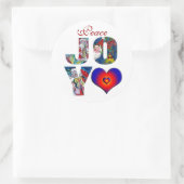 ピースジョイラブミュージカルサンタクリスマスパーティー教室 ラウンドシール (バッグ)