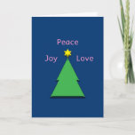ピースジョイラブ異教徒クリスムカ シーズンカード<br><div class="desc">クリスマスツリーの上で、デビッドの星を表す祝日用のキリスト教/ユダヤ教の異教徒間カード。一致する郵便料金があります。</div>