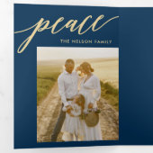 ピースジョイラブ編集可能カラートリフォールドホリデーカード 三つ折り招待状 (内部最初)