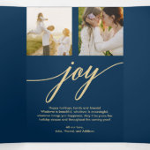 ピースジョイラブ編集可能カラートリフォールドホリデーカード 三つ折り招待状 (内部中)