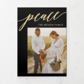 ピースジョイラブ編集可能カラー3折りホリデーカード 三つ折り招待状 (カバー)