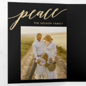 ピースジョイラブ編集可能カラー3折りホリデーカード 三つ折り招待状 (内部最初)