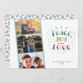 ピースジョイラブ3枚の写真家クリスマス シーズンカード (正面/裏面)