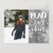 ピースジョイ応援シルバースノーフレークホリデーフォト シーズンポストカード (正面)