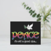 ピーススティルア良いアイディア – ホワイトドーブオリーブ枝 ポストカード (スタンド正面)