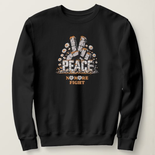 ピースストーンフラワーヴィンテージ感動的引用文 スウェットシャツ (デザイン正面)