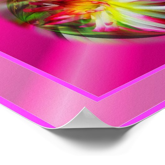 ピースダ鮮やかリアの花感動的 ポスター (角)