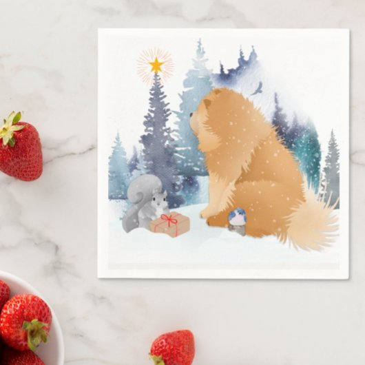 ピースチャウドッグ紙ナプキン スタンダードカクテルナプキン