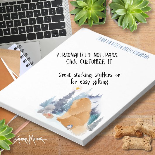 ピースチャウ犬の休日をパーソナライズ文字 ノートパッド