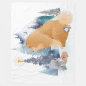 ピースチャウ犬の休日 フリースブランケット (正面)