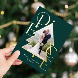 ピースツリー リアルフォイル モダンホリデー フォトカード 箔シーズンカード
