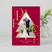 ピースツリー 現代的なホリデー フォト カード (立ち正面)