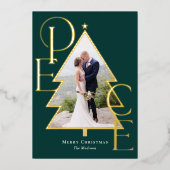 ピースツリー REAL FOIL 現代的なホリデー写真カード 箔シーズンカード (正面)