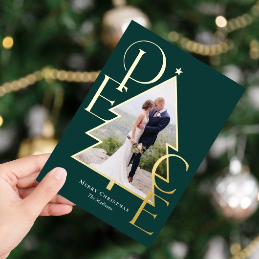 ピースツリー REAL FOIL 現代的なホリデー写真カード 箔シーズンカード