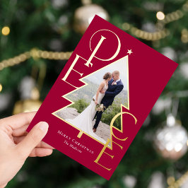 ピースツリー REAL FOIL 現代的なホリデー フォト カード