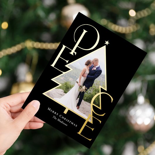 ピースツリー REAL FOIL 現代的なホリデー フォト カード