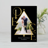 ピースツリー REAL FOIL 現代的なホリデー フォト カード (立ち正面)