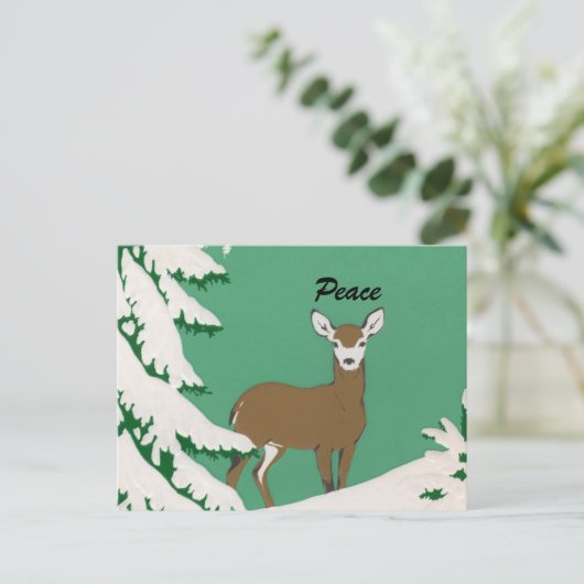 ピースディアーズスノーウィンターシーン ポストカード (スタンド正面)