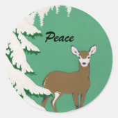 ピースディアーズスノーウィンターシーン ラウンドシール (正面)